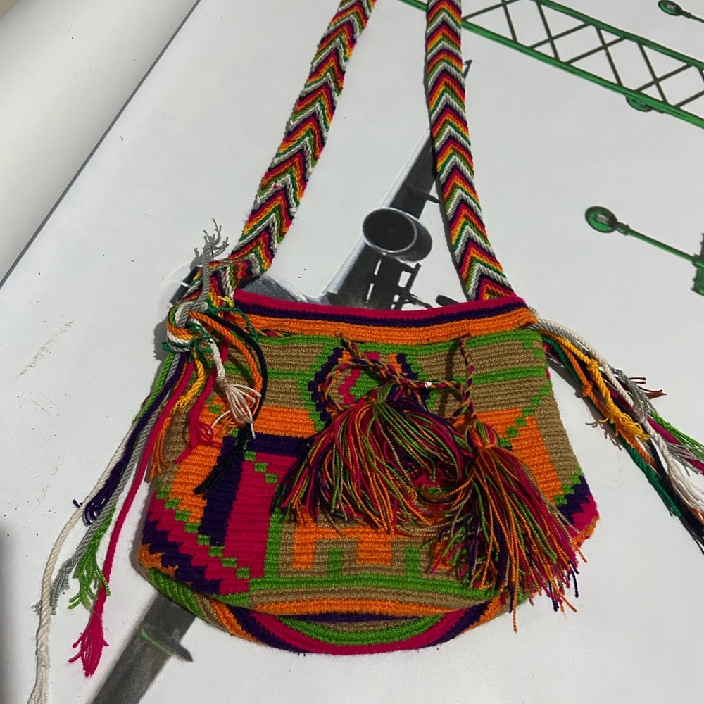 handwoven bag crafted by the Wayuu multicolor 8.5”x 7” small